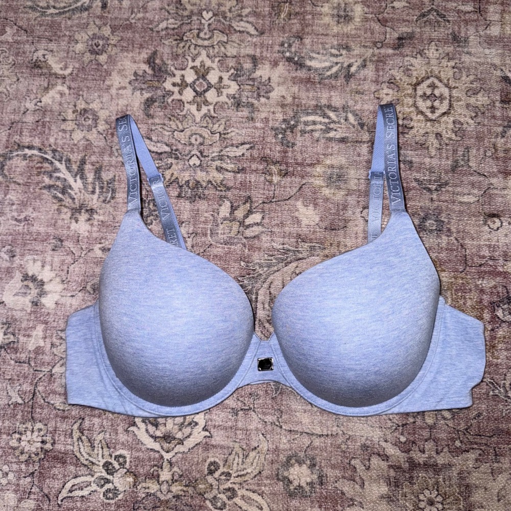Victoria's Secret T-Shirt Push-Up Full Coverage Bra Blue Heather 38C 42820-Q02